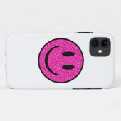 ピンクグリッタースマイル顔 Case-Mate iPhoneケース (裏面(横))