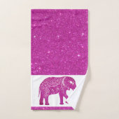 ピンクグリッターゾウのバスタオルセット バスタオルセット (ハンドタオル)