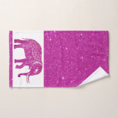 ピンクグリッターゾウのバスタオルセット バスタオルセット (ハンドタオル)