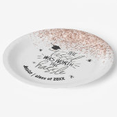 ピンクグリッタータッセルワースザハッスル卒業 ペーパープレート (アングル)