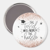 ピンクグリッタータッセルワースザハッスル卒業 マグネット (正面/裏面)