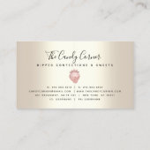 ピンクグリッターチョコレートストロベリーコンフェクション金ゴールド 名刺 (裏面)