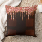 ピンクグリッターチョコレートドリップシュガースイーツガーリー クッション (ブランケット)