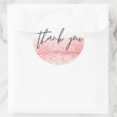 ピンクグリッタートレンディーありがとう ラウンドシール (バッグ)