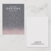 ピンクグリッタートレンディーイヤリングディスプレイカード 名刺 (正面/裏面)