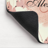 ピンクグリッタートロピカル葉 マウスパッド (コーナー)