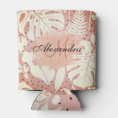 ピンクグリッタートロピカル葉 缶クーラー (裏面)