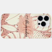 ピンクグリッタートロピカル葉 Case-Mate iPhoneケース (裏面 (横))