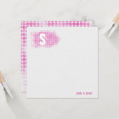 ピンクグリッタードットモノグラム カード (正面/裏面インサイチュ)