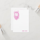 ピンクグリッタードットモノグラム カード (正面/裏面インサイチュ)