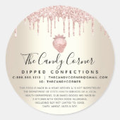 ピンクグリッタードリップストロベリーコンフェクション金ゴールド合法 ラウンドシール (正面)