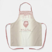 ピンクグリッタードリップストロベリーコンフェクション金ゴールド エプロン (正面)