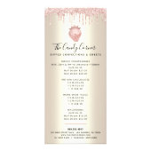 ピンクグリッタードリップストロベリーデザート金ゴールドメニュー ラックカード (正面)