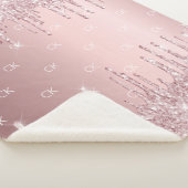 ピンクグリッタードリップスパークルモノグラム シェルパブランケット (3/4)