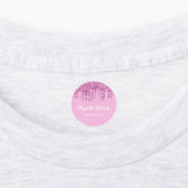 ピンクグリッタードリップスホワイトネームガール ラベル (貼付)