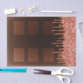 ピンクグリッタードリップチョコレートキャンディバースイーツ16 薄葉紙 (クラフト)