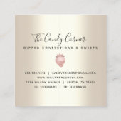 ピンクグリッタードリップチョコレートストロベリースウィート金ゴールド スクエア名刺 (裏面)