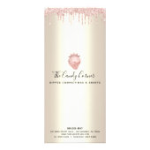 ピンクグリッタードリップチョコレートデザート金ゴールドメニュー ラックカード (裏面)