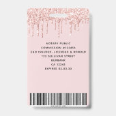 ピンクグリッタードリップフォトロゴバーコード名バッジ バッジ (Back)