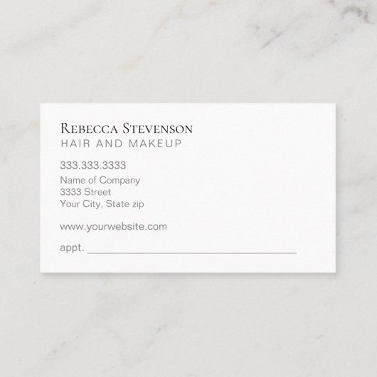 ピンクグリッタードリップヘアメイクアップ 名刺 (裏面)