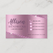 ピンクグリッタードリップ金属箔まつげ 名刺 (裏面)