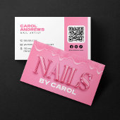 ピンクグリッタードリプスネイリストネイルアーティスト 名刺