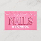 ピンクグリッタードリプスネイリストネイルアーティスト 名刺 (正面)