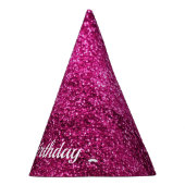 ピンクグリッターハッピーバースデー パーティーハット (右)