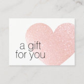 ピンクグリッターハートサロンギフトカード 名刺 (正面)