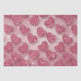 ピンクグリッターハートスパークリロマンチックティッシュペーパー 薄葉紙