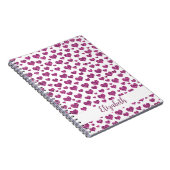 ピンクグリッターハートブライトカラフルカスタム ノートブック (右側)