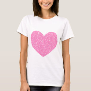 ピンクグリッターハート Tシャツ