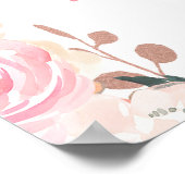 ピンクグリッターバタフライ誕生日ウェルカムポスター ポスター (角)