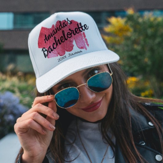 ピンクグリッターバチェロレッテブライドメイドトレンディー キャップ