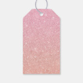 ピンクグリッターバニーフローラファースト誕生日ギフトラベル ギフトタグ (裏面)