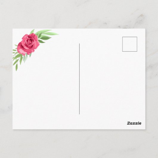 ピンクグリッターバラ写真母の日の娘 ポストカード (裏面)