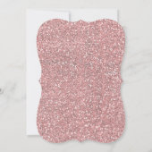 ピンクグリッターバラ金ゴールドグラムシック誕生日パーティー 招待状 (裏面)