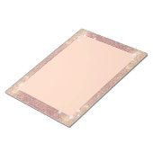 ピンクグリッターバラ金ゴールドスパークルフェイク ノートパッド (アングル)