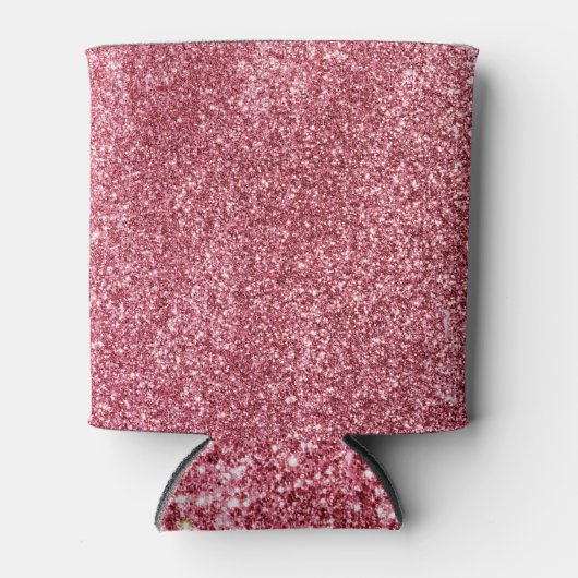 ピンクグリッターバラ金ゴールドパターン 缶クーラー (正面)