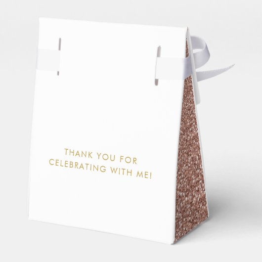 ピンクグリッターバラ金ゴールドミニマリストスウィート16カスタム フェイバーボックス (裏面サイド)