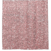 ピンクグリッターバラ金ゴールド赤面グラムスパークル シャワーカーテン (正面)