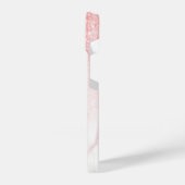 ピンクグリッターバラ-金ゴールドマーブルテクスチャ iPhoneケース (左側面)