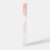 ピンクグリッターバラ-金ゴールドマーブルテクスチャ iPhoneケース (右側面)