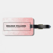 ピンクグリッターバラ-金ゴールド大理石グラデーション ラゲッジタグ (裏面横)