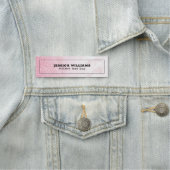 ピンクグリッターバラ-金ゴールド大理石グラデーション 名札 (インサイチュ)