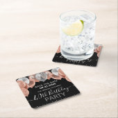 ピンクグリッターバルーン40th誕生日を保存 スクエアペーパーコースター (インサイチュ)