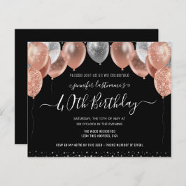 ピンクグリッターバルーン40th誕生日パーティー