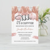 ピンクグリッターバルーン60thサプライズ誕生日パーティー 招待状 (スタンド正面)