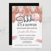 ピンクグリッターバルーン60thサプライズ誕生日パーティー 招待状 (正面/裏面)