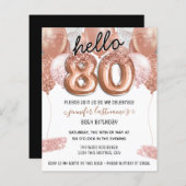 ピンクグリッターバルーン80th誕生日パーティー (正面/裏面)